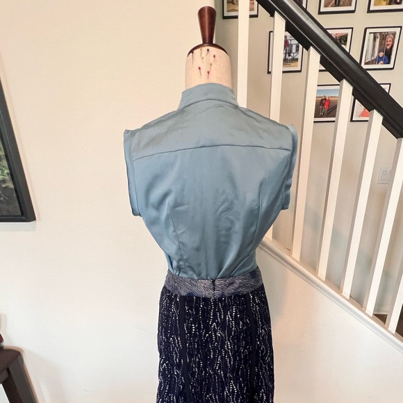 Paul Hardy sleeveless pin tuck blouse cornflower blue s/p - Picture 5 of 14